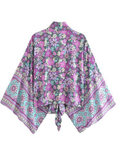 Cosmos Cropped Kimono in Purple
